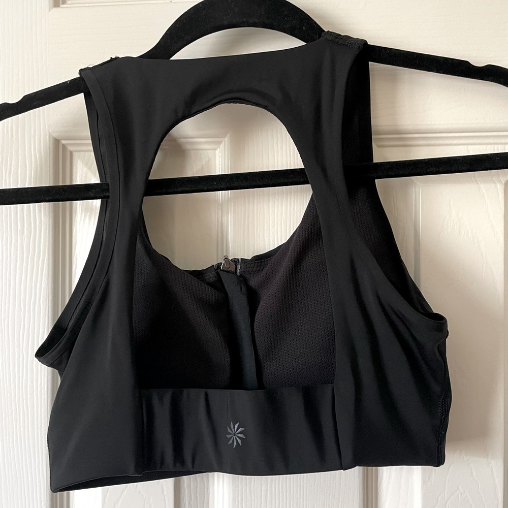 Athleta Black Zip Along Sports Bra A-C Size XS - Picture 3 of 4
